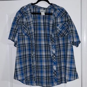 Wrangler Blue and White Button Down